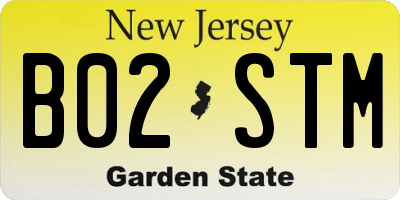 NJ license plate B02STM