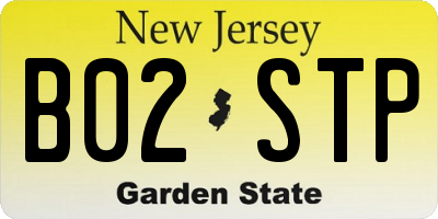 NJ license plate B02STP