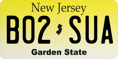 NJ license plate B02SUA