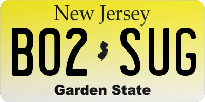 NJ license plate B02SUG