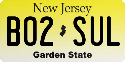 NJ license plate B02SUL