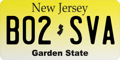 NJ license plate B02SVA