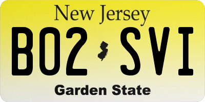 NJ license plate B02SVI