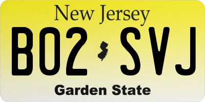 NJ license plate B02SVJ