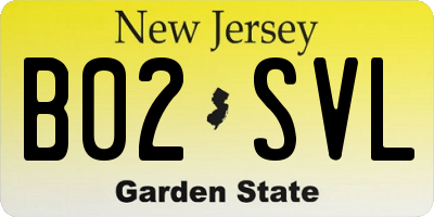 NJ license plate B02SVL