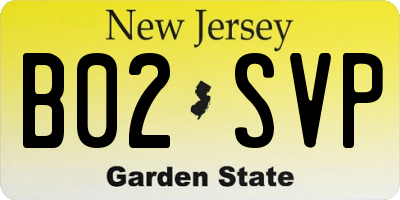 NJ license plate B02SVP
