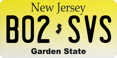 NJ license plate B02SVS