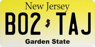 NJ license plate B02TAJ