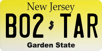 NJ license plate B02TAR
