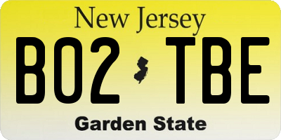 NJ license plate B02TBE