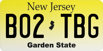 NJ license plate B02TBG