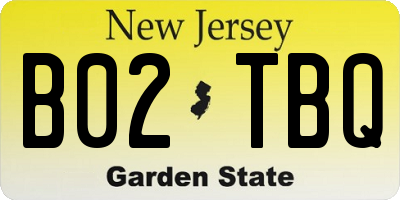 NJ license plate B02TBQ