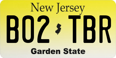 NJ license plate B02TBR