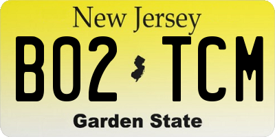 NJ license plate B02TCM