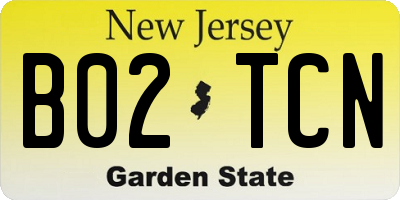NJ license plate B02TCN