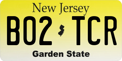NJ license plate B02TCR