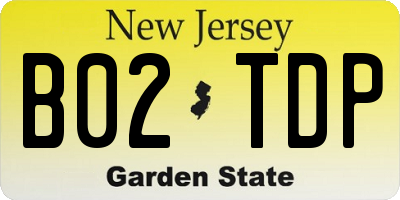 NJ license plate B02TDP