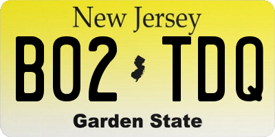 NJ license plate B02TDQ