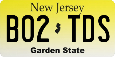 NJ license plate B02TDS