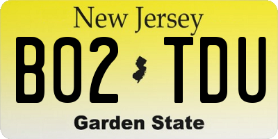 NJ license plate B02TDU