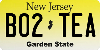 NJ license plate B02TEA