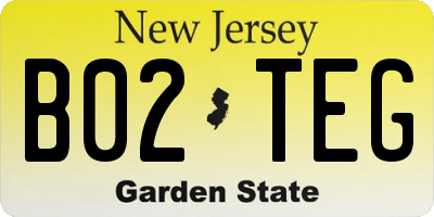 NJ license plate B02TEG