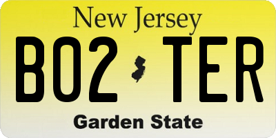 NJ license plate B02TER
