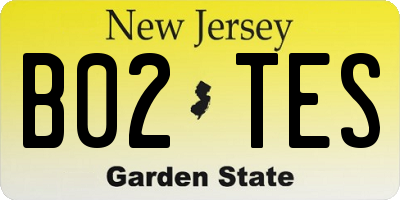NJ license plate B02TES