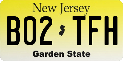 NJ license plate B02TFH