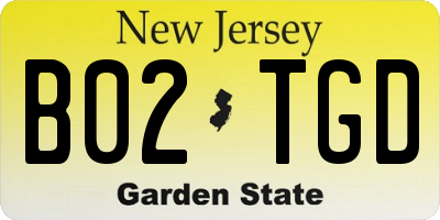 NJ license plate B02TGD