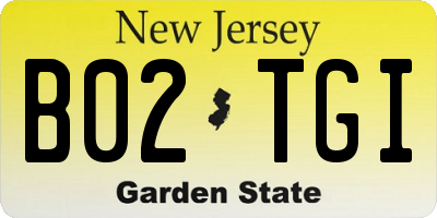 NJ license plate B02TGI