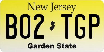 NJ license plate B02TGP