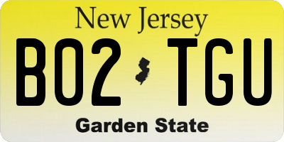NJ license plate B02TGU