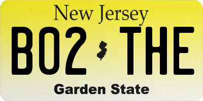 NJ license plate B02THE