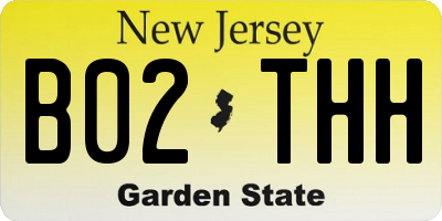 NJ license plate B02THH