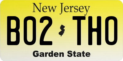 NJ license plate B02THO