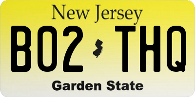 NJ license plate B02THQ