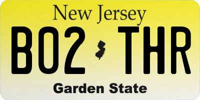 NJ license plate B02THR