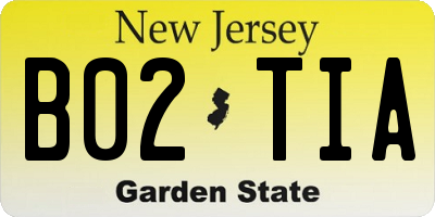 NJ license plate B02TIA