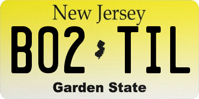 NJ license plate B02TIL
