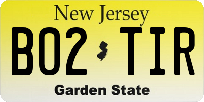 NJ license plate B02TIR