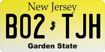 NJ license plate B02TJH