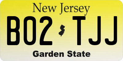 NJ license plate B02TJJ