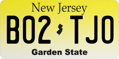 NJ license plate B02TJO