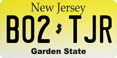 NJ license plate B02TJR