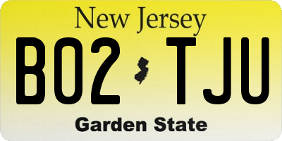 NJ license plate B02TJU