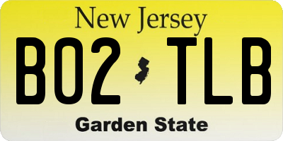 NJ license plate B02TLB