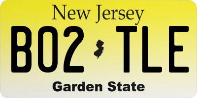 NJ license plate B02TLE