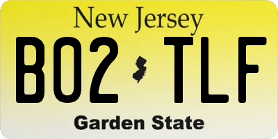 NJ license plate B02TLF