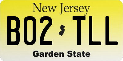 NJ license plate B02TLL